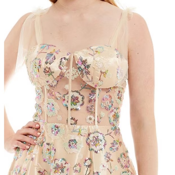 NWT $215 COYA Collection Juniors Multi-colored Sequin Dress - Picture 5 of 13